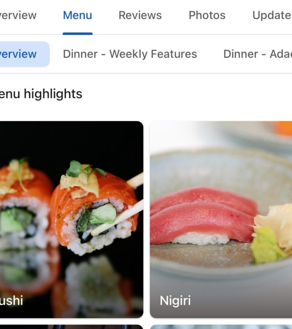 Menu Highlights